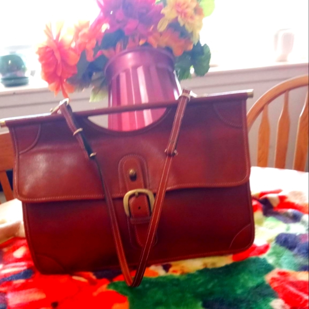 Brown vintage Calvin Klein purse breifcase with strap